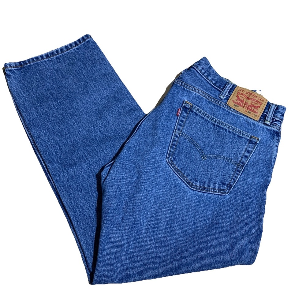 Levis 505 Jeans Men's Blue‎ Regular Fit Straight Leg Denim Size 38x30